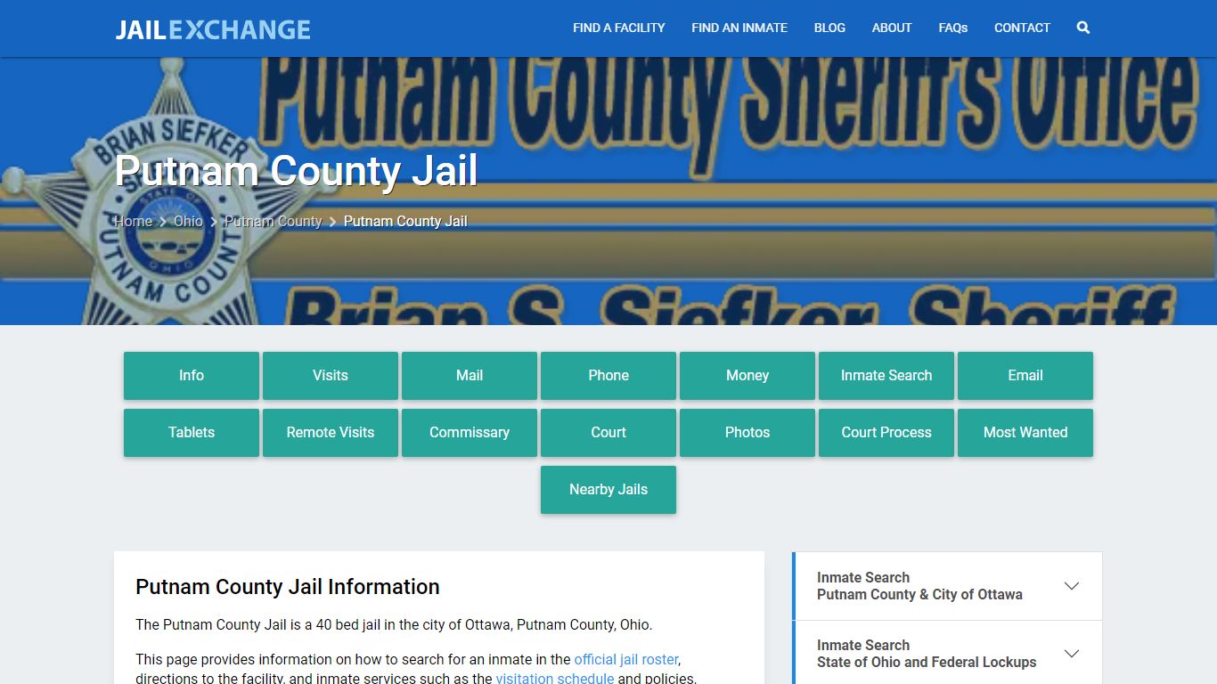 Putnam County Jail, OH Inmate Search, Information